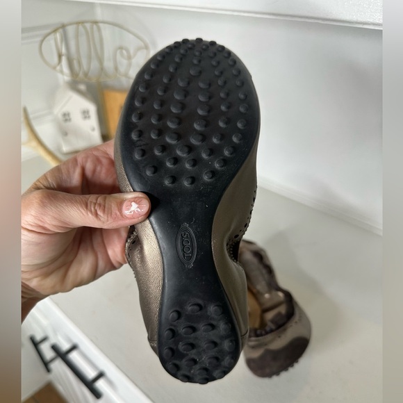 Tod’s Women’s Size 39 (US 8.5–9) Bronze & Brown Leather Suede Ballet Loafers - Picture 4 of 7